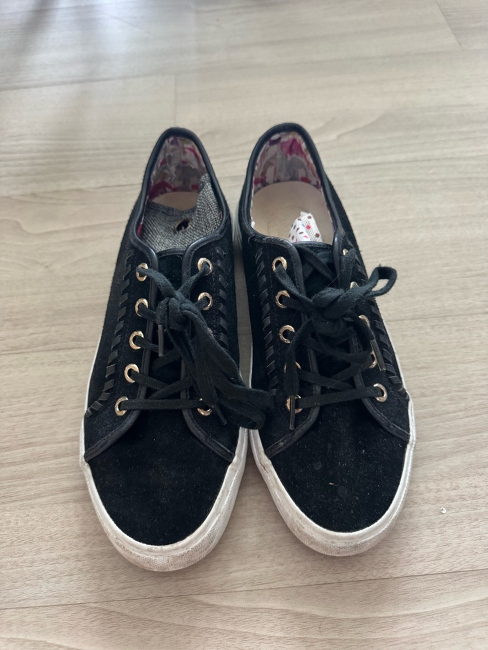Jack Rogers Black Suede Lace-Up Women's Sneakers